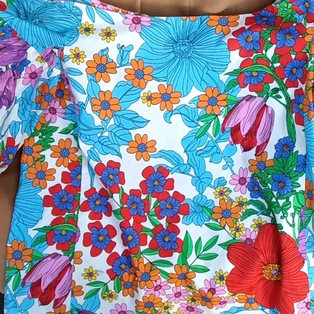 H&M floral off shoulder blouse